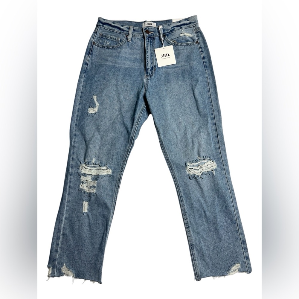 JBD Light Denim HR Girlfriend distressed Women's Jeans Size 29 NEW WITH TAGS